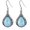 Larimar, variant on Turquoise/Lapis Lazuli/Malachite/Larimar/Moss Agate/Moonstone 925 Sterling Silver Pear Shaped Teardrop Filigree Vintage Dangle Drop Earrings for Women