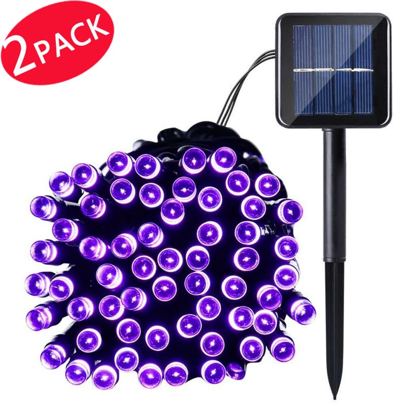 2 PACK Solar String Lights, 40ft 100 LED Waterproof Outdoor Decoration