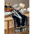 thumbnail image 6 of Western Southwest Table Runner-Cotton Linen- 60 Inch Holiday Dresser Scarves, Navy Blue Ethnic Abstract Boho Aztec Tablerunner for Kitchen Coffee/Dining Bedroom Living Room Dinner Scarf Décor 13x60, 6 of 9