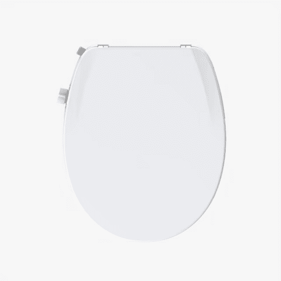 Open Box Mainstays BP669TB Round Non-Electric Bidet Toilet Seat with Dual Self-Cleaning Nozzles, Daisy White