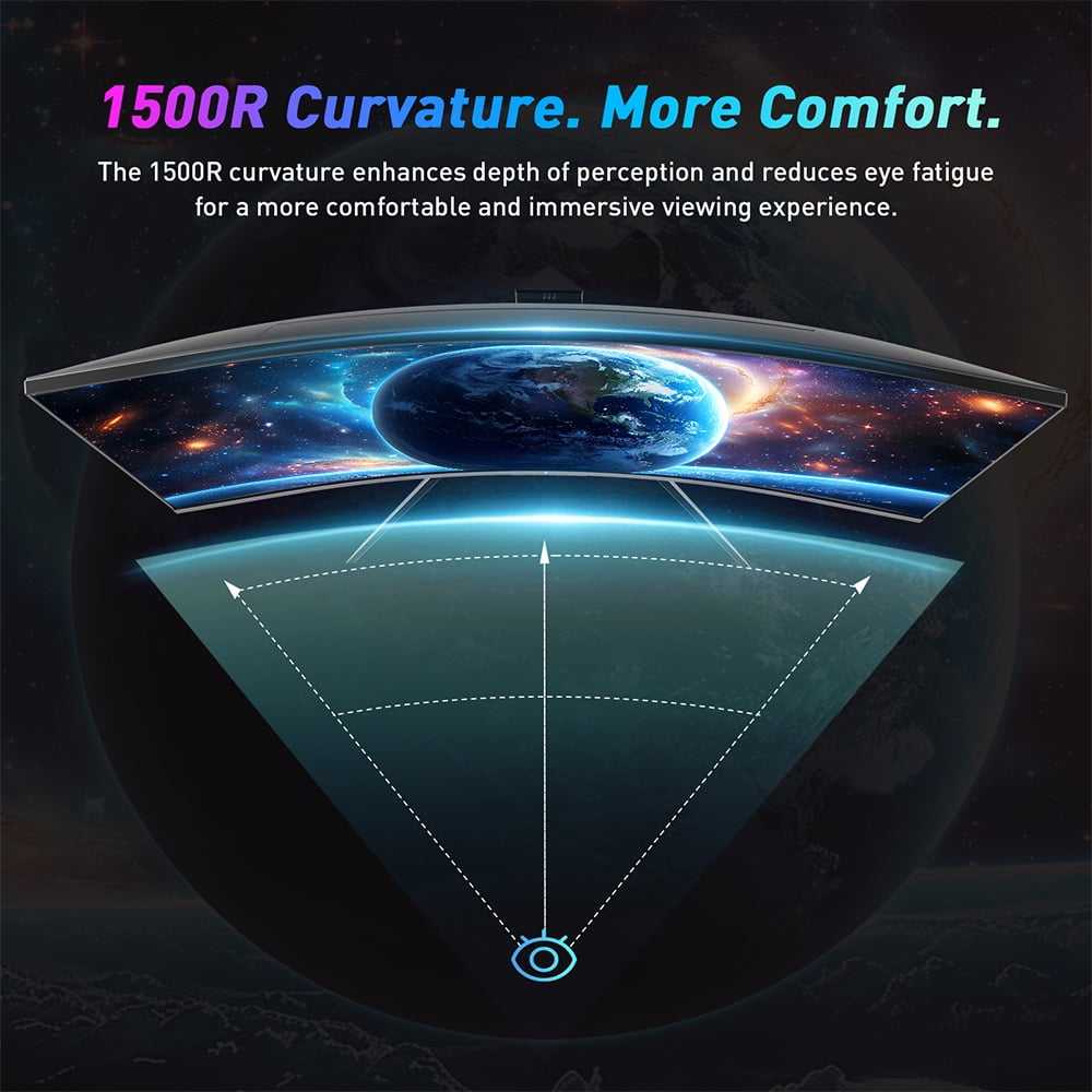 KTC 32 Inch 240Hz Curved Gaming Monitor 1500R 1080P 125% sRGB 1ms, FreeSync/G-Sync HDR10, HDMI/DP/USB Ports, VESA, Tilt Adjustable, Xbox PS5 Switch, Black