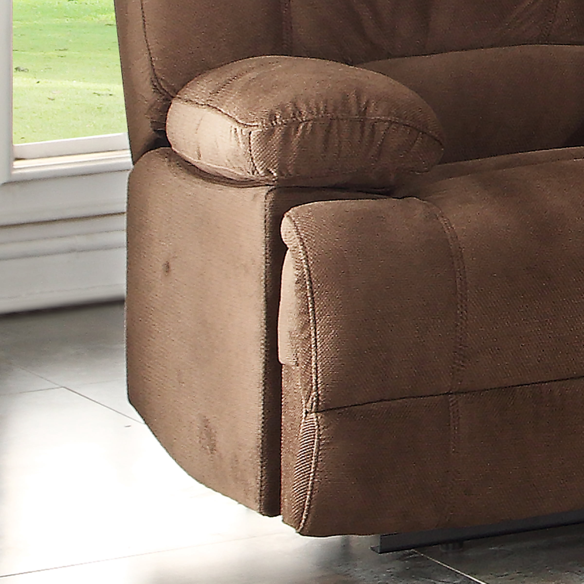 AC Pacific Kevin Brown Dual Reclining Polyester 2-Seat Love Seat