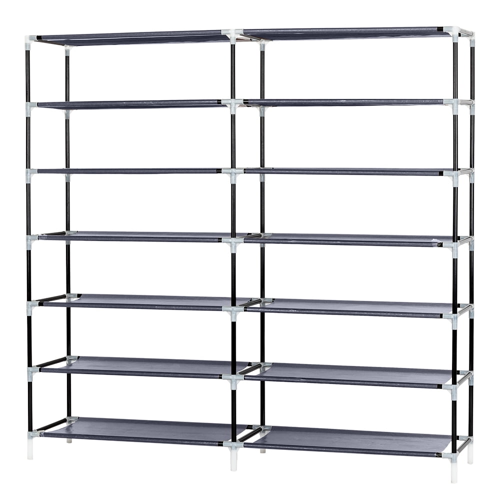 Lowestbest 64" Portable Closet Wardrobe, Storage Organizer Clothes Rack with Shelves, Gray Lowestbest 64" Portable Closet Wardrobe, Storage Organizer Clothes Rack with Shelves, Gray