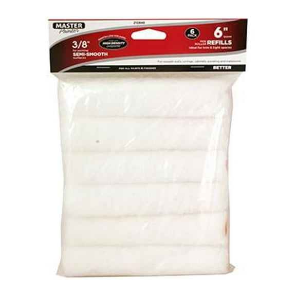 Master Painter Better 60144TV Paint Roller Covers, White Knit, 6,5 x 3/8 In. Nap, 6-Pk. - Quantity 12