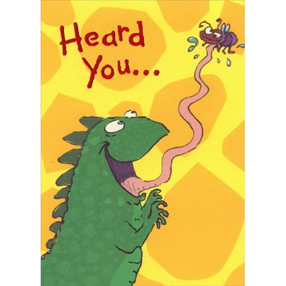 Designer Greetings Lizard Catches Fly with Tongue Funny / Humorous Get Well Card