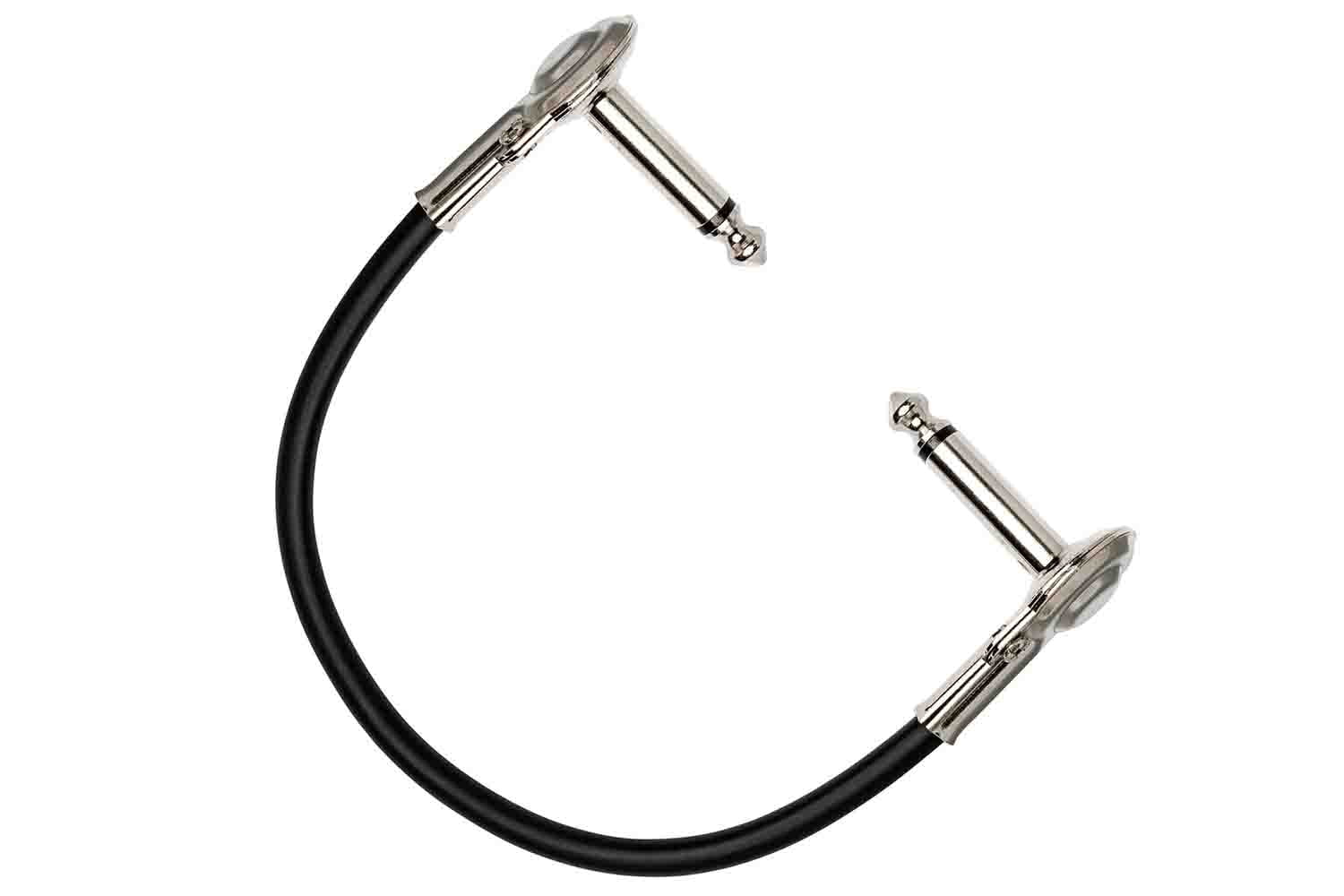 Hosa Technology 1/4" Phone Right Angle Male to 1/4" Phone Right Angle Male Guitar Patch Cable, 6", 6 Pack