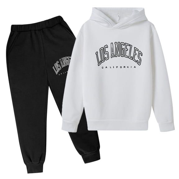 Mrzhqd Winter Outfit Set For Boys Girls Children Kids Casual Letter Printed Long Sleeve Hoodie Pullover Sweatshirt Tracksuit Jogger Sweatpants Unisex 2 Pc Sweatsuit Set For 4-5 Years