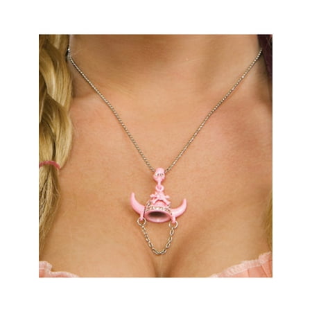 Girl's Pink Viking Costume Accessory Jewelled Helmet Necklace
