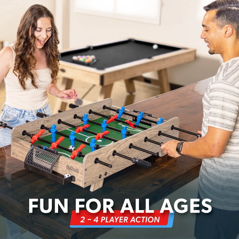 GoSports Tabletop Foosball Game, 32 Inch Mini Foosball Table, Oak