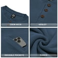 thumbnail image 4 of GENTS BLISS Henley Sweatshirts for Men Long Sleeve Crew Neck Men Sweatshirts Casual Pullover Tops with Pocket, 4 of 6