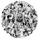 thumbnail image 2 of Pegatinas en blanco y negro, Demons Slayers Anime, 50 unidades, PVC, 2 of 3