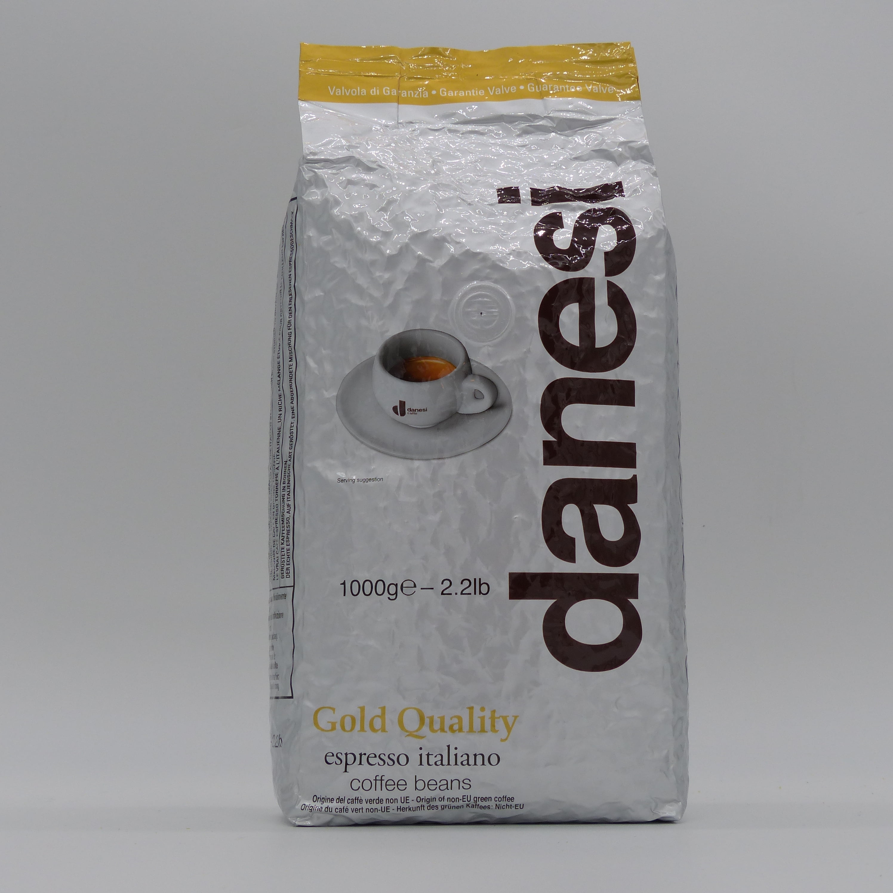 Delta Cafés Gold Whole Bean Coffee, Naturally Roasted Espresso Beans, 1  Bag, 2.2lb