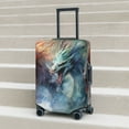thumbnail image 4 of Cauagu Ink Style Wave Dragon Print Travel Luggage Cover,Travel Dust-proof Suitcase Cover Softside Suitcase Protector for 18-32inch,Not Included Suitcase, 4 of 8