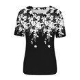 thumbnail image 2 of Camisetas Casuales de Manga Corta de Mujer Color Sólido Cuello Redondo Camiseta de Poliéster Top Ligero, Blusa Casual para Verano Primavera Diario, 2 of 4