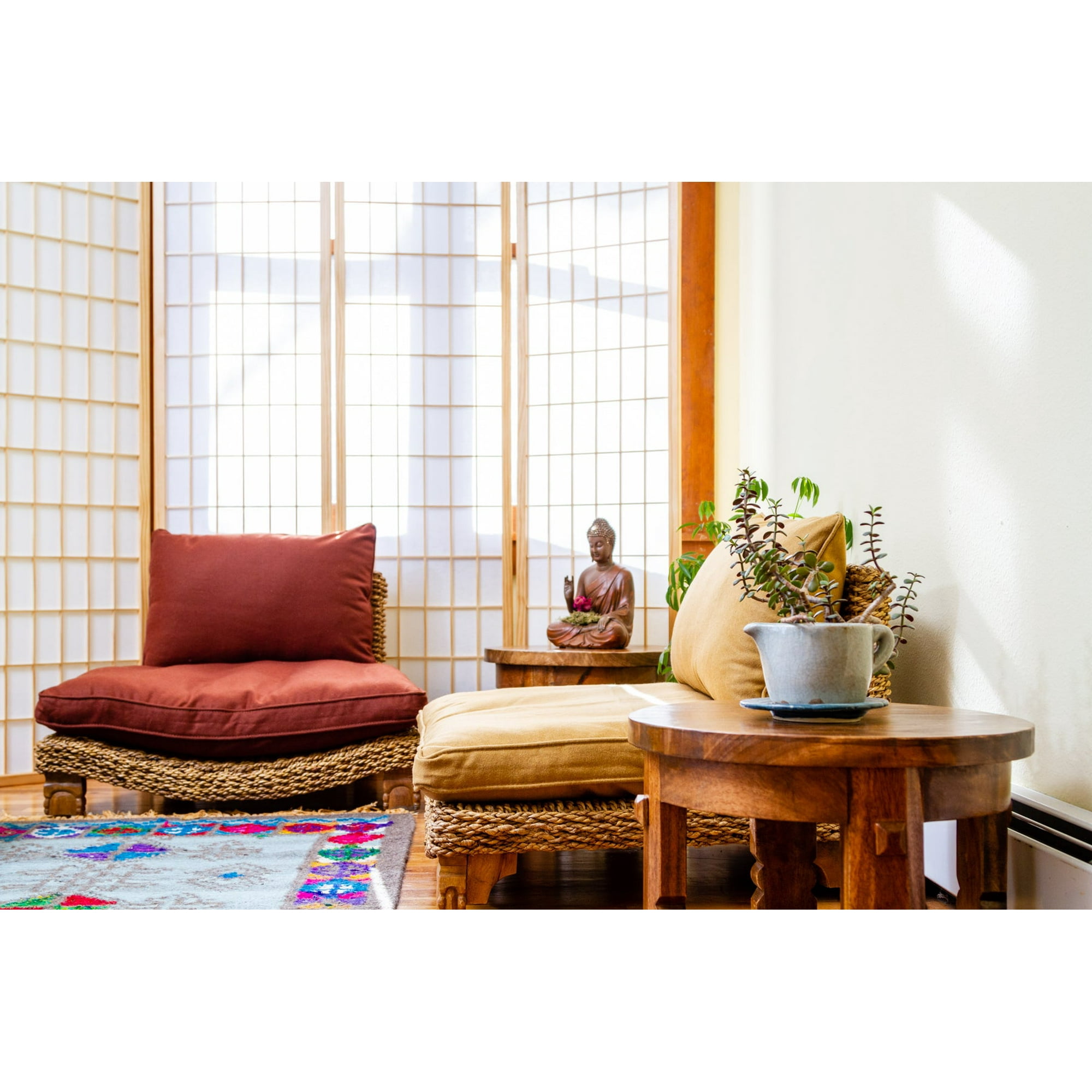 Seagrass Meditation Chair Natural Sustainable Mango Wood Walmart