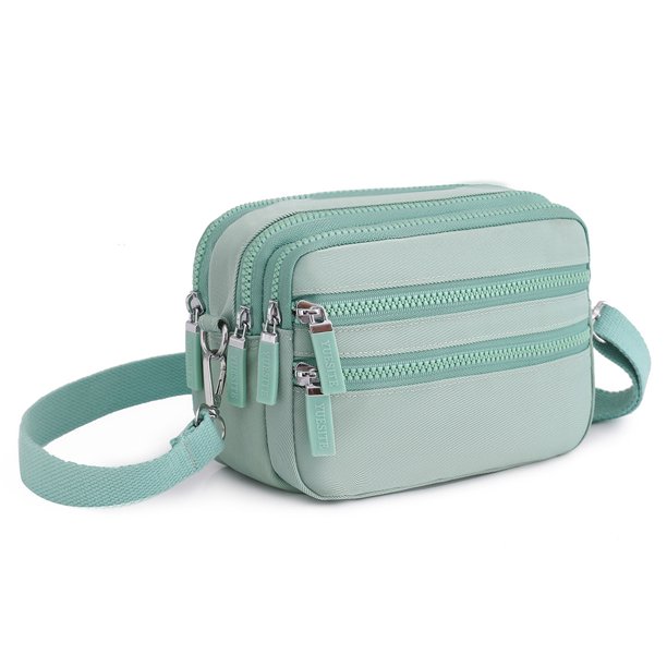 Bolsa bandolera de nailon con múltiples bolsillos para mujer pequeño de hombro para viaje (azul aguamarina) Tmvgtek Para estrenar