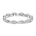 thumbnail image 4 of 14K White Gold Ring Band Eternity Diamond Round Polished Vintage Pave Size 6 , Size 7, 4 of 6