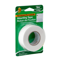 Duck Brand Permanent Mounting Tape [Double-Sided Foam]: 1 in. x 60 in. (White)