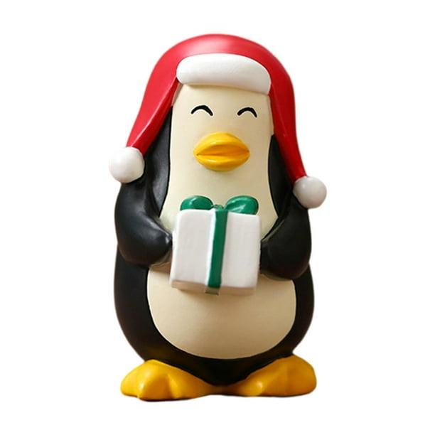 Estatua de árbol de Navidad en miniatura, adornos para árbol de Navidad, decoración de mesa, obra de arte pingüino