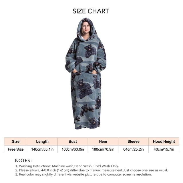 Blanket Hoodie, Printing Pattern Oversized Hoodie Blanket Sweatshirt For Halloween