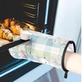 thumbnail image 5 of Cute Easter Bunny Oven Mitts and Pot Holders Set of 2, Rabbit Check Heat Resistant Oven Mitts Kitchen Oven Glove for Cooking, Baking, 5 of 6