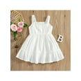 thumbnail image 3 of Gzhioc Little Girls Summer, Sling Plain Embroidery Button-Down Ruffle Hem Dress, 3 of 9