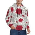 thumbnail image 2 of Fotbe Men's Hoodie with Leaves And Anemone Pattern - Kangaroo Pocket Pullover Hooded Sweatshirt, Perfect for Daily Wear, Travel, and Home-XX-Large, 2 of 7