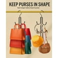 thumbnail image 3 of Pack de 2 organizadores de bolsos para armario, bolso, soporte de metal plateado, almacenamiento colgante para bufandas, corbatas para hombre, chales para mujer, mochilas, cinturones, accesorios, ropa, 3 of 5