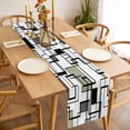 thumbnail image 3 of Sage Green Geometric Table Runner - 72 Inch Long, Kitchen Dining Table Runner Dresser Scarves, Simple Black Gray Abstract Striped Farmhouse Decor for Coffee Tables Wedding Party Banquet, 3 of 8