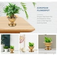 thumbnail image 3 of OULII Durable Vintage Gold Distressed Floral Urn Planter for Flowers European Style Iron Metal Design 7.5 Inch, 3 of 6