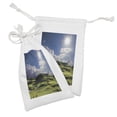 thumbnail image 2 of Nature Fabric Pouch Set of 2, Mountain Pasture Sunshine Summer View Grassy Hills Panoramic Photo Golf Court Like, Drawstring Bag for Toiletries Masks and Favors, 9" x 6", Green Blue, by Ambesonne, 2 of 2