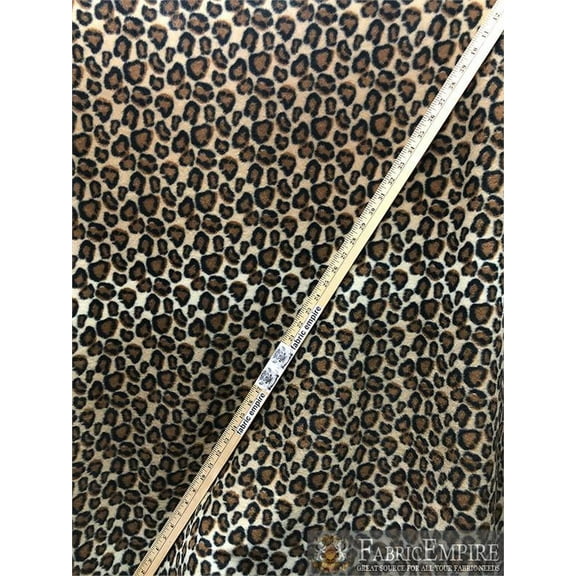 Fleece Printed Fabric LEOPARD BEIGE STRIPES / 58" Wide / Sold by the yard