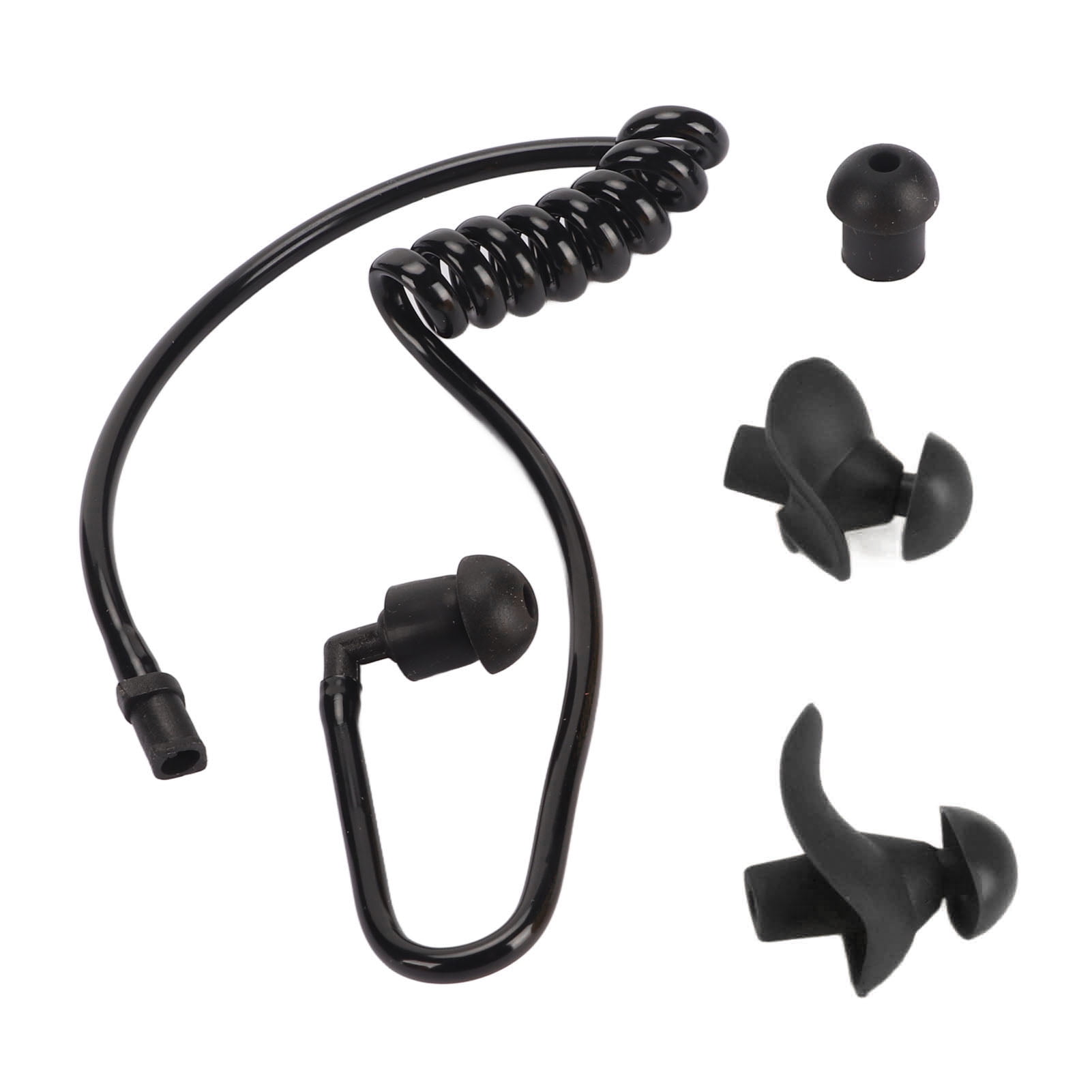 10-Pack Motorola/Kenwood Radio Earpiece Replacement Tubes & Earbuds - Acoustic Coil Kit, Black