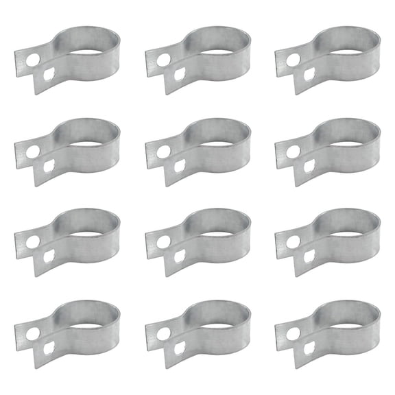 VANROUG 12 Pack Brace Bands Chain Link Fence, Galvanized Steel Chain Link Brace Band Use for 1-3/8" Outside Diameter Post/Pipe, Gate, Fences Panels