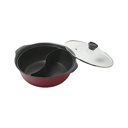 

Tabletop pot two-serving pot fire pot 28cm IH compatible with glass lid fluorine processing Staydream HB-6588