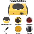 thumbnail image 3 of Countertop Burner - Compact and Portable Electric Hot Plate Stove, Temperature Controls, 1000/2000 Watts Coiled/Cast Single/Double Burner (Yellow, Cast Single), 3 of 6