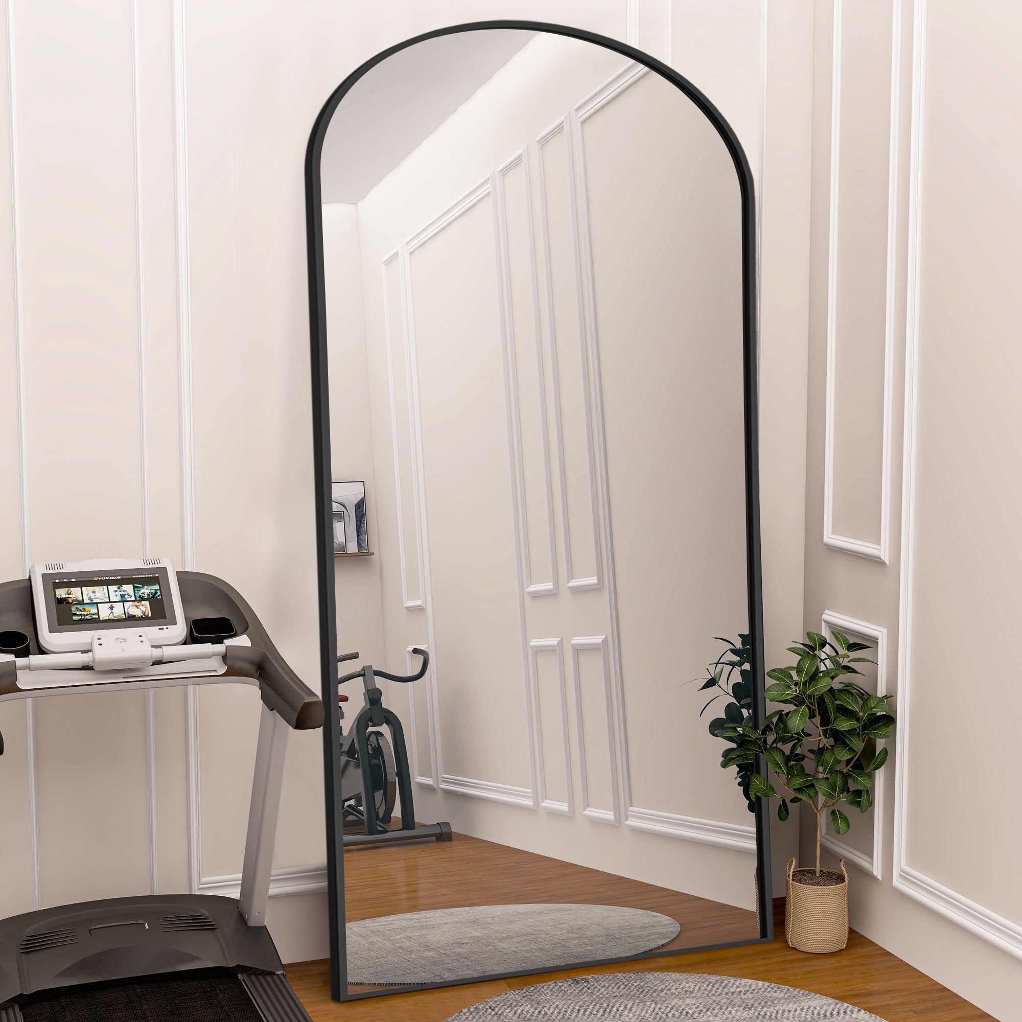 71" x 32" Full Length Mirrors Standing Arched Dressing Floor Mirrors for Living room Black