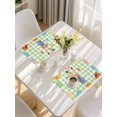 thumbnail image 5 of Spring Easter Placemats Set of 6, Green Plaid Bunny Colorful Eggs Floral Placemats for Dining Table, Place Mats for Kitchen Tabletop, Waterproof Wipeable Dining Table Mats Set, 5 of 9