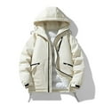 thumbnail image 2 of Mens Fall And Winter Collar Solid Color Cotton Jacket Jacket Casual Loose Zipper Double Pockets Long Sleeved Hoodless Cotton Jacket Coat, 2 of 8
