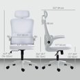 thumbnail image 3 of Vinsetto Mesh Office Chair with Headrest, Lumbar Support, Cream White, 3 of 10