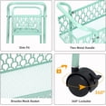 thumbnail image 6 of Oumilen Slim Rolling Storage Cart, 3 Tier Bathroom Organizer, Shelving Utility Cart, Green, 6 of 7