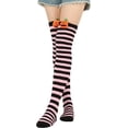 thumbnail image 3 of LINLIN 5 Pairs Womens Knee High Socks stretchy striped Stocking Thigh High Socks, 3 of 7