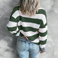 thumbnail image 4 of Duoif Sweaters for Women Trendy Women's Crew Neck Long Sleeve Color Block Knit Sweater Casual Pullover Jumper Tops (Without Positioning Printing) Women's Sweaters Womens Tops Green XXL, 4 of 6