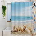 thumbnail image 4 of Shower Curtains for Bathroom-72"x84",Beach Conch Starfish Summer Ocean Waterproof Bath Curtain Grommet Shower Curtain Set with Hooks,, 4 of 9