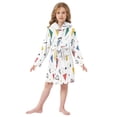 thumbnail image 6 of FORMRS Niños Bathrobe Unisex Hooded Robe Soft Plush Pajamas Sleepwear, Size 2-3T, Colorful Geometric, 6 of 7
