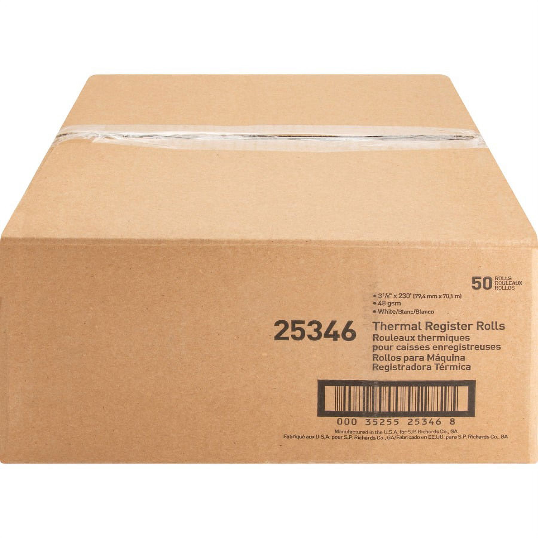 Business Source Thermal Thermal Paper - White - 3 1/8" X 230 Ft - 48 G/m² Grammage - Smooth - 50 / Carton