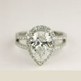 thumbnail image 2 of HeartsAndYou 2.3ct Pear Cut Moissanite Split Shank Halo Engagement Ring for Women 18k White Gold over Silver Stylish, 2 of 5