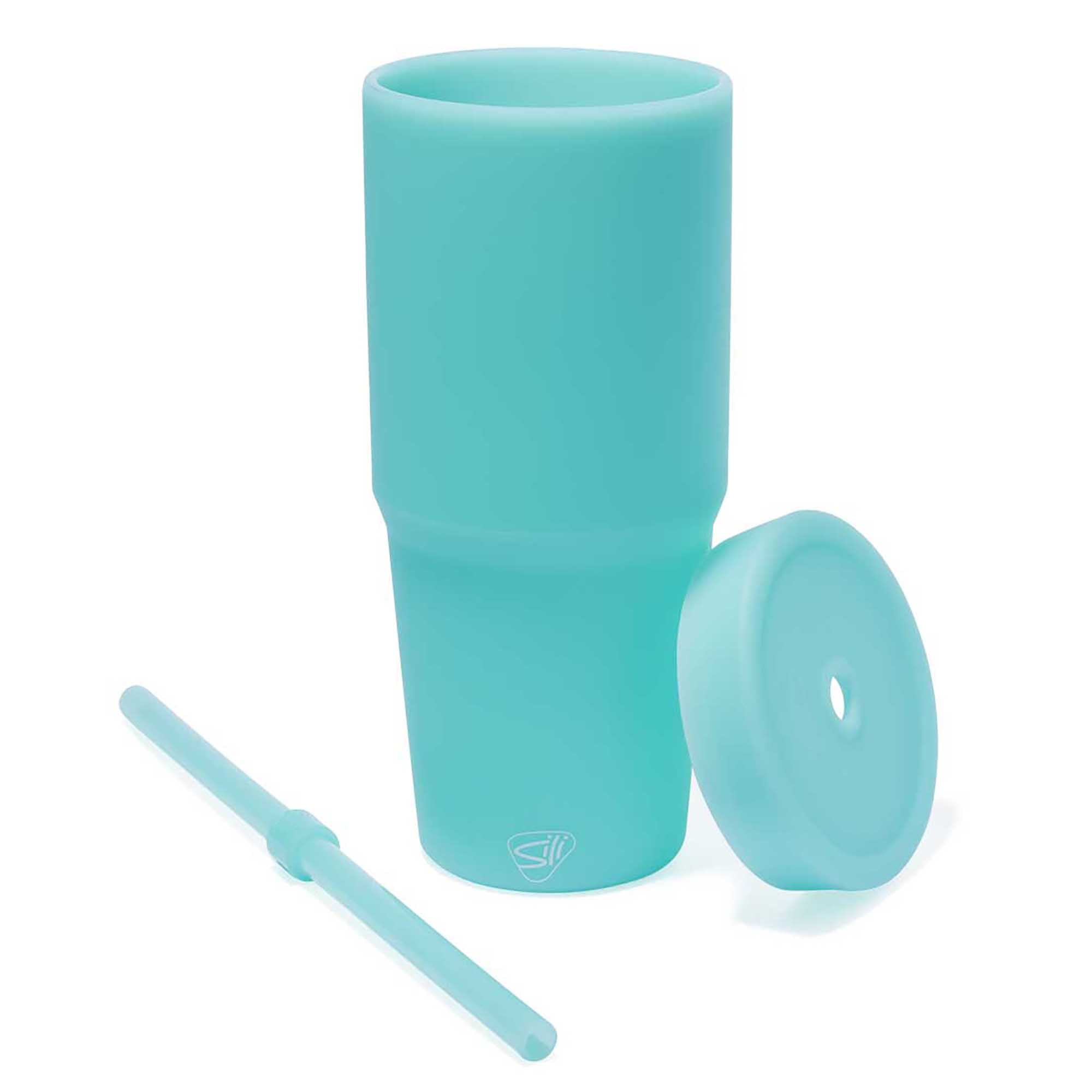 Aqua Silion Tumbler Ratia Style タンブラー Silipint 32oz Silicone Straw Tumblers Eco-Friendly - Walmart.com