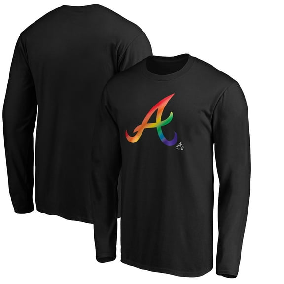 Men's Black Atlanta Braves Team Pride Logo Long Sleeve T-Shirt