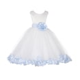 thumbnail image 3 of Ekidsbridal Satin Ivory Ice Blue Tulle Rose Petal Flower Girl Dress Christmas Party Bridesmaid Holiday Wedding Pageant Birthday 302T M, 3 of 3